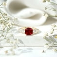 thumbnail image 4 of Rosec Jewels 3.25 CT Cushion Cut Created Ruby Ring with Moissanite Side Stones, 14K Yellow Gold, US 8.50, 4 of 9