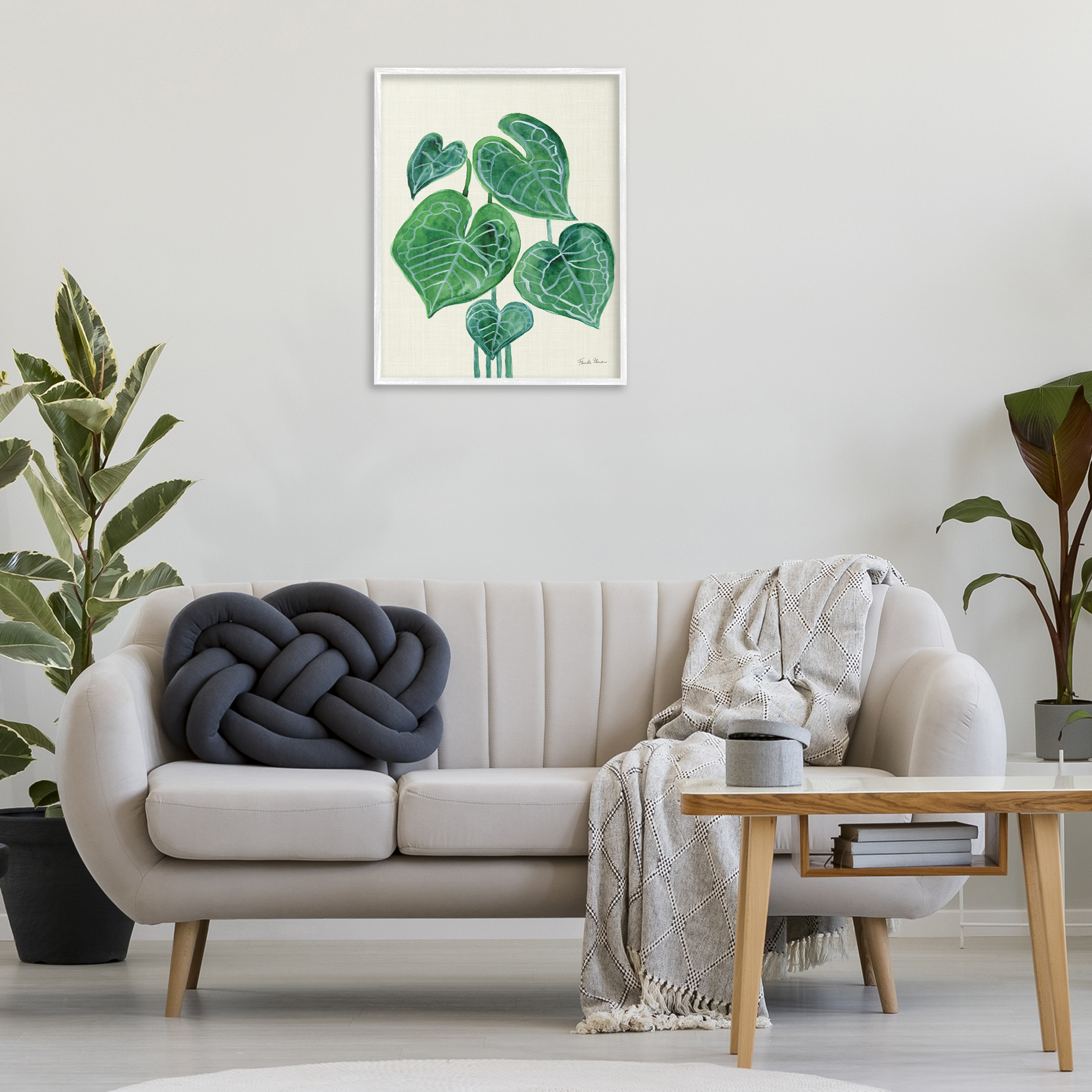 Stupell Industries Tropical Leaf Bundle Botanical & Floral Painting White Framed Art Print Wall Art, 24 x 30