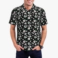 thumbnail image 2 of Balery Daisies Flowers Printed Men’s Short Sleeve Polo Shirt, Midweight Men's Shirt,Golf Polo shirts -Large, 2 of 8