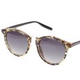 thumbnail image 1 of Gafas de sol redondas vintage estilo exterior con protección UV400, montura amarilla con diseño de tortuga y lentes grises, 1 of 4