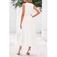 thumbnail image 2 of Vestido PRETTYGARDEN Primavera Verano Sin Mangas Línea A Midi Blanco Talla L, 2 of 8