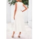 thumbnail image 2 of Vestido PRETTYGARDEN Primavera Verano Sin Mangas Línea A Midi Blanco Talla L, 2 of 8