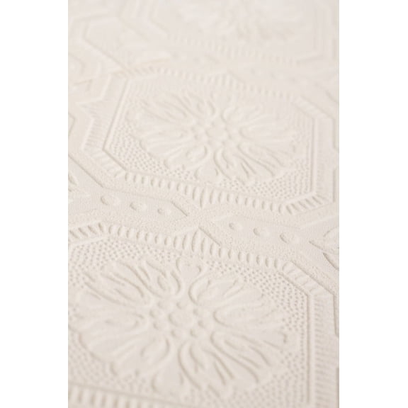 Small Squares White Paintable Wallpaper