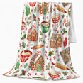 thumbnail image 2 of holiday cottage with decorative motif Bowls and decorative motif, Sweet Kitchen Pattern Cozy Flannel Blanket, Cheerful Holiday Art for decorative motif Lovers, 2 of 7