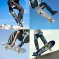 thumbnail image 5 of Complete Skateboards for Beginners,7 Layer Canadian Maple Double Kick Deck,31''Pro Cruiser Blacklight Skate Board, 5 of 5