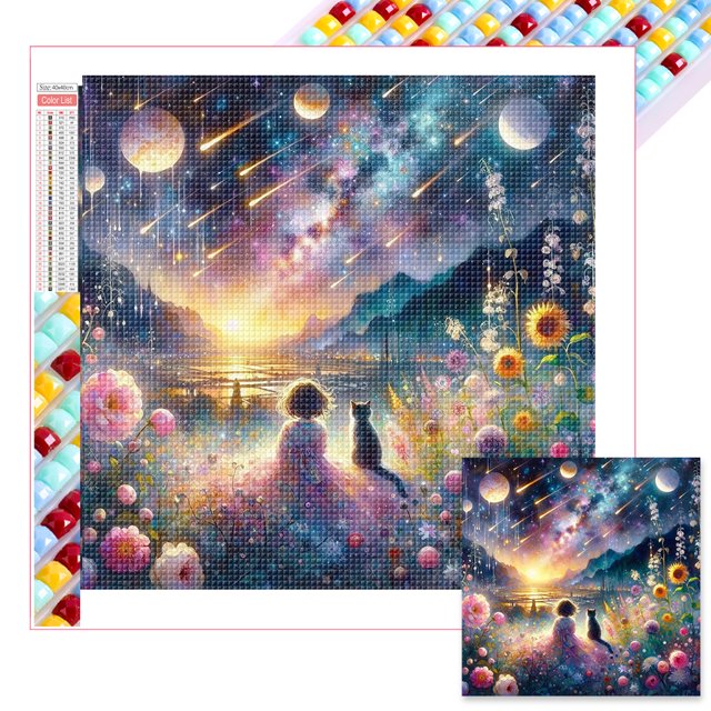 (ZQA4905) Resina Cuadrada La Serie Personajes Meteorito Diamante 40*40 CM Tamaño Lienzo 45*45 CM
