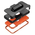 thumbnail image 7 of NIFFPD iPhone 14 Plus Case with Screen Protector（Anti Spy Privacy） + Belt-Clip Holster, Heavy Duty Hard Shockproof Phone Case for iPhone 14 Plus 6.7" Black+Orange, 7 of 7