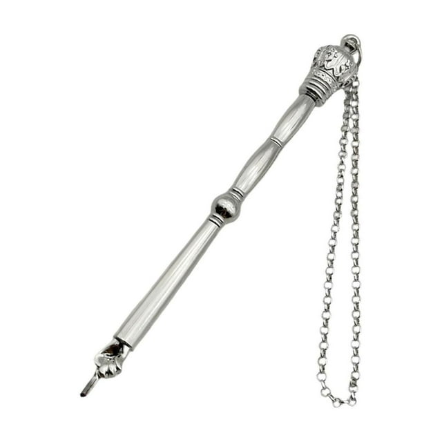 bedienty Yad Torah Pointer Reading Tool Hand Pointer Bible Hand Assistant Yad Pointer Silver Crown Head Length 17cm