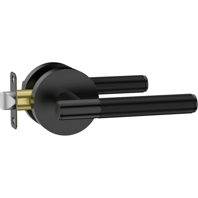 Poignées de Porte Mates Intérieures Moletées Intimité Poignées de Porte Levier de Porte Robuste pour Chambre Ou Salle de Bain Réversible Sans Clé pour Portes Gauche Droite AM