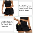 thumbnail image 6 of Sociala Women Tennis Dresses Set With Shorts and Pockets Golf Workout Outfits Skirts Sets, 6 of 7