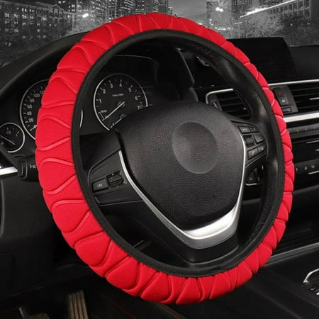 AkoaDa 2019 New Fashion Solid Color Ice Silk Elastic Band Steering Wheel Cover Car Styling (Best Car Accessories 2019)