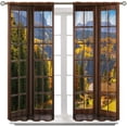 thumbnail image 4 of Landscape Blackout Curtains, Autumn Rustic Forest Maple Window Treatments for Kitchen Home Bedroom Living Room Drapes 84x84 Inch, 4 of 5