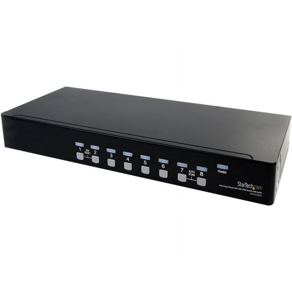 Startech 8 Port Rackmount USB VGA KVM Switch w/ Audio - Control up to 8 VGA and USB computers from a single keyboard, mouse and monitor - usb kvm switch - 8 port kvm switch - vga kvm switch -rack m...