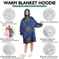 thumbnail image 5 of Wearable Oversized Blanket,Blue Sun Moon Constellation Pattern Wearable Blanket Hoodie for Adults,Cozy Hooded Blankets with Super Pockets,Super Warm Fuzzy Pullover for Women & Men, 5 of 6