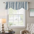 thumbnail image 6 of Boho Blue Tie Up Valances Curtain, Adjustable Kitchen Stripes Abstract Geometric Texture Valances for Windows Decor, Rod Pocket Short Curtains Set for Bedroom/Bathroom, 54"x18", 6 of 9