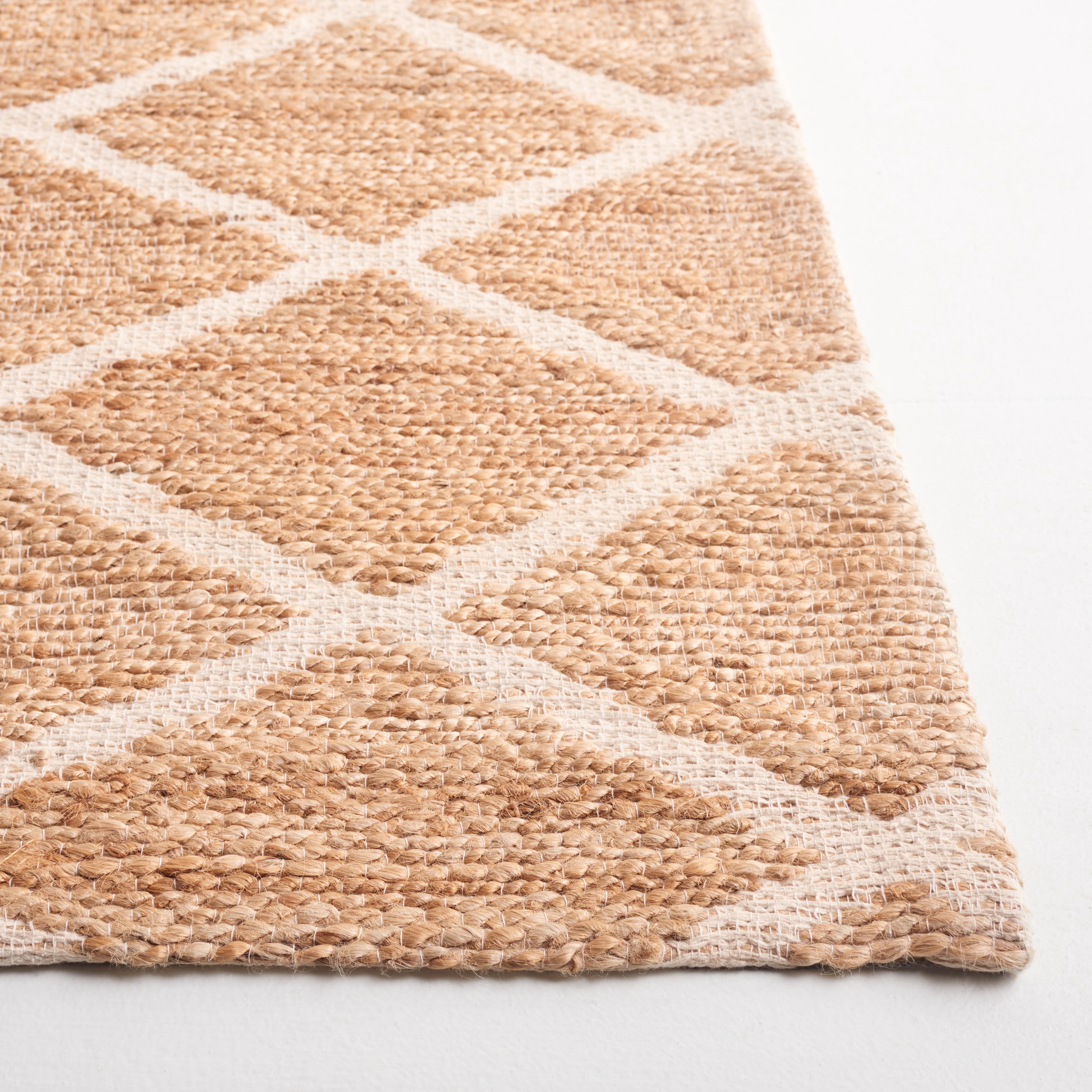 SAFAVIEH Natural Fiber Mike Geometric Area Rug, Natural/Ivory, 5' x 8'