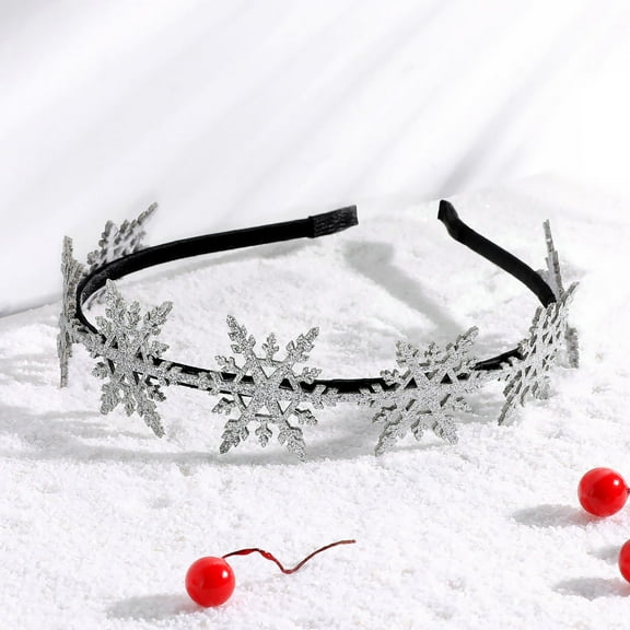 Toyandona Glitter Snowflake Headband Headdress Silver 1PC