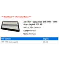 thumbnail image 2 of Air Filter - Compatible with 1991 - 1995 Acura Legend 3.2L V6 1992 1993 1994, 2 of 2