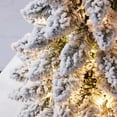 thumbnail image 3 of Arbre de Noël Artificiel Pré-Éclairé 18 Pouces, Arbre de Noël Enroulé de Neige avec Lumières pour Décoration Intérieure, Blanc, 3 of 5