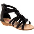 thumbnail image 2 of Girl's Flower Zipper Back Wedge Sandal, 2 of 7