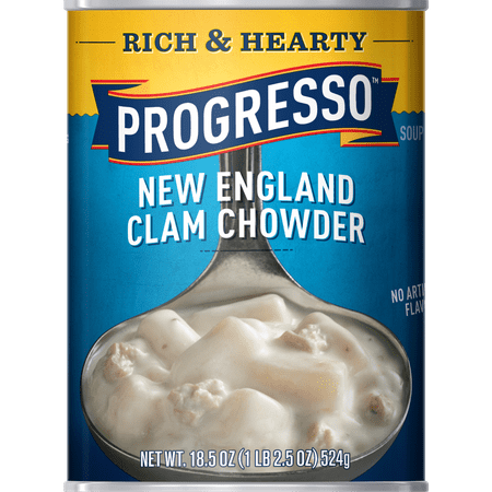(8 Pack) Progresso Soup Rich & Hearty New England Clam Chowder Soup 18.5 (Seattle Best Clam Chowder)