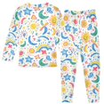 thumbnail image 2 of Dailycode Cotton Pajama Set Snug Fit Long Sleeve Top and Pants for 18M-8Y Sun Moon Star Line, 2 of 7