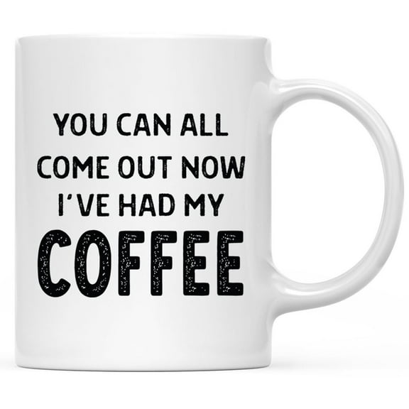 Koyal Wholesale 11oz Ceramic Funny Coffee Mug - Come Out Now I've Had My Coffee Funny Coffee Mugs for Gift, 1-Pack