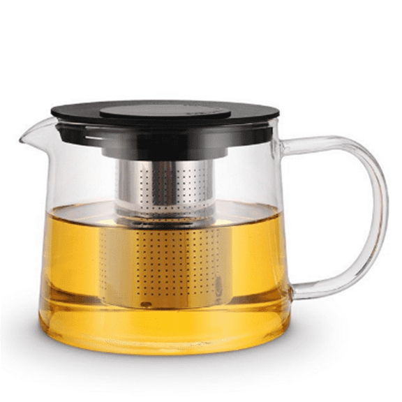 Glass Teapot with Infuser - 1000ml Tea Kettle Safe Tea Pot for Blooming Tea Loose Premium Tea Maker Coffee Pot,1 x teapot,As Shown