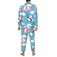 thumbnail image 5 of Kll Panda Flying In The Sky Sleepwear Mens Flannel Pajamas,Long Cotton Pj Set, 5 of 9