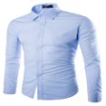 thumbnail image 1 of Men‘s Formal Long Sleeve Button Up Shirt Slim Tops M-XXXL, 1 of 8