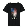 thumbnail image 5 of Womens 4Th of July Summer T-Shirts Round Neck Short Sleeve Tops American Flag Printed Tunic Tops Pullover Sweater Blouses Patriotic T-Shirts Retro Dressy Tops Shirt Going Out Beach Outfits, 5 of 6