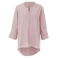 thumbnail image 4 of SHITINN Womens Casual Tops Sleeve Shirt V Neck Solid Top Plus Casual Women Size Color Long Blouse Loose Women's Blou Short Sleeve Tunic Tops for Women Womens Summer T Shirts, 4 of 6