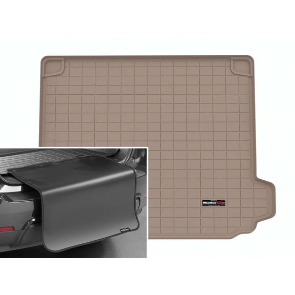 WeatherTech Cargo Trunk Liner with Bumper Protector compatible with BMW X5 50e, X5 45e - Behind 2nd Row w/ Bumper Protector, Tan