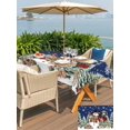 thumbnail image 4 of Outdoor Tablecloth with Umbrella Hole and Zipper, Navy Blue Christmas Rectangle Table Cloth 60x120 Inch Waterproof Tablecloth, Snowman Xmas Snowflake Botanical Tree Picnic Table Cover for Patio, 4 of 7