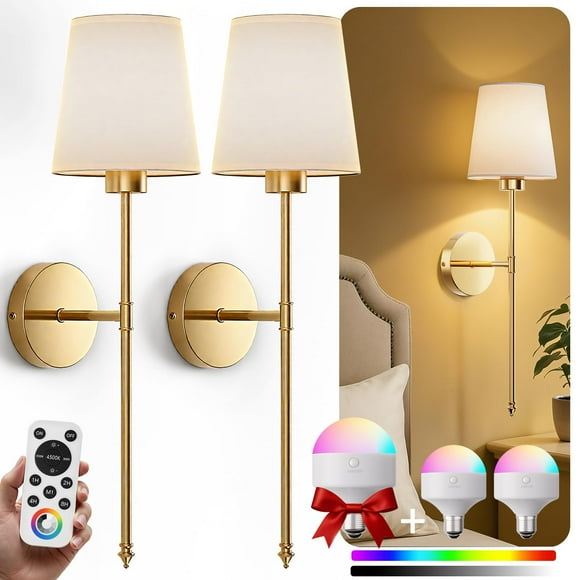 Set de apliques de pared IRONPAX 24 cm dorado inalámbrico 5200 mAh