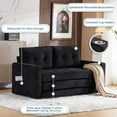 thumbnail image 5 of VINGLI Modern Chenille Pull Out Couch 6" Thick Loveseat Sofa Sleeper, Black, 5 of 18