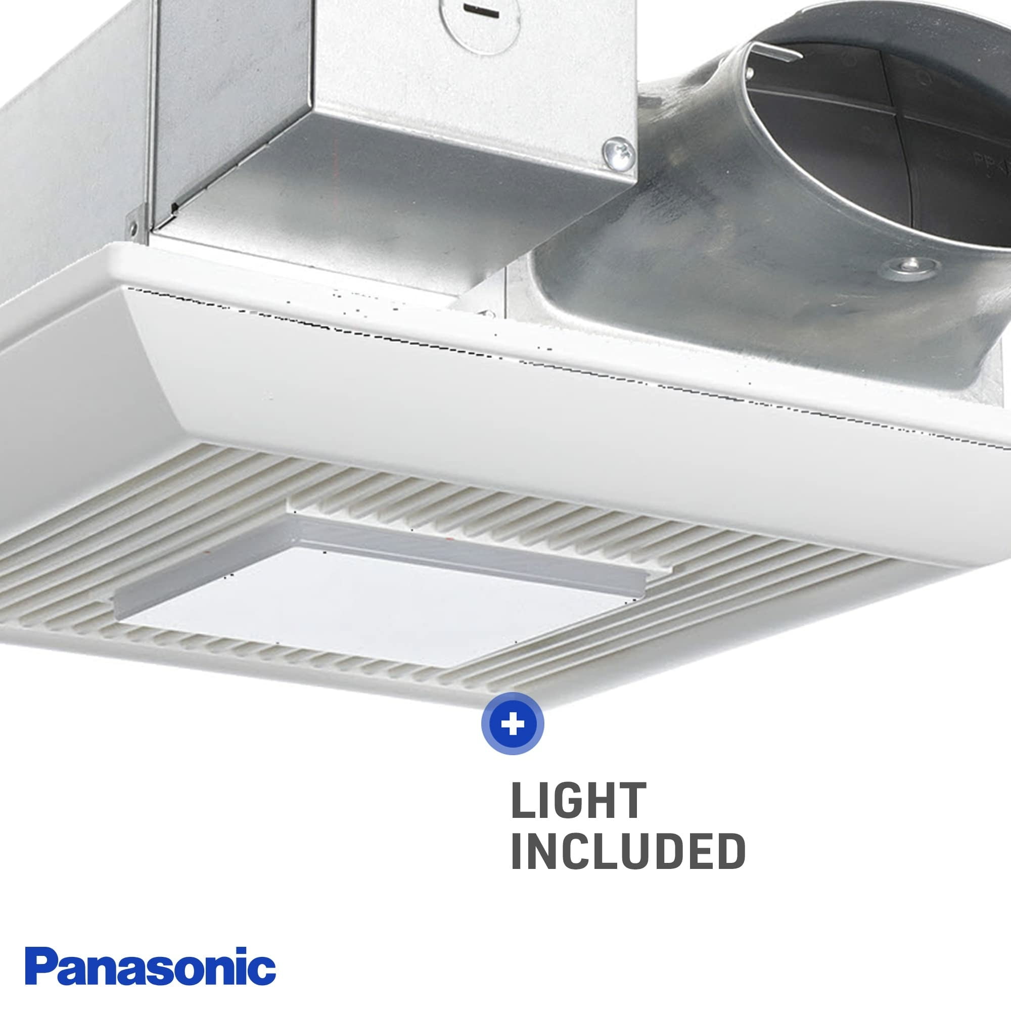 Panasonic WhisperValue Ceiling/Wall Mount Dual Speed Bathroom Exhaust Fan with LED Light, 30 to 100 CFM, FV-0810VSSL1