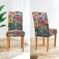 thumbnail image 3 of Yayeee 4 Pack Dining Chair Covers Stretch Parson Chairs Slipcovers Seat Protector, Orange Colorful Flowers, 3 of 6