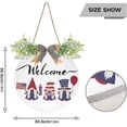 thumbnail image 3 of SKYSONIC Independence Day Gnome Welcome Sign Front Door Decor Round Door Hanging Sign Porch Decorations for Farmhouse Summer Holiday Fall Halloween Christmas - 12x12 inch, 3 of 7