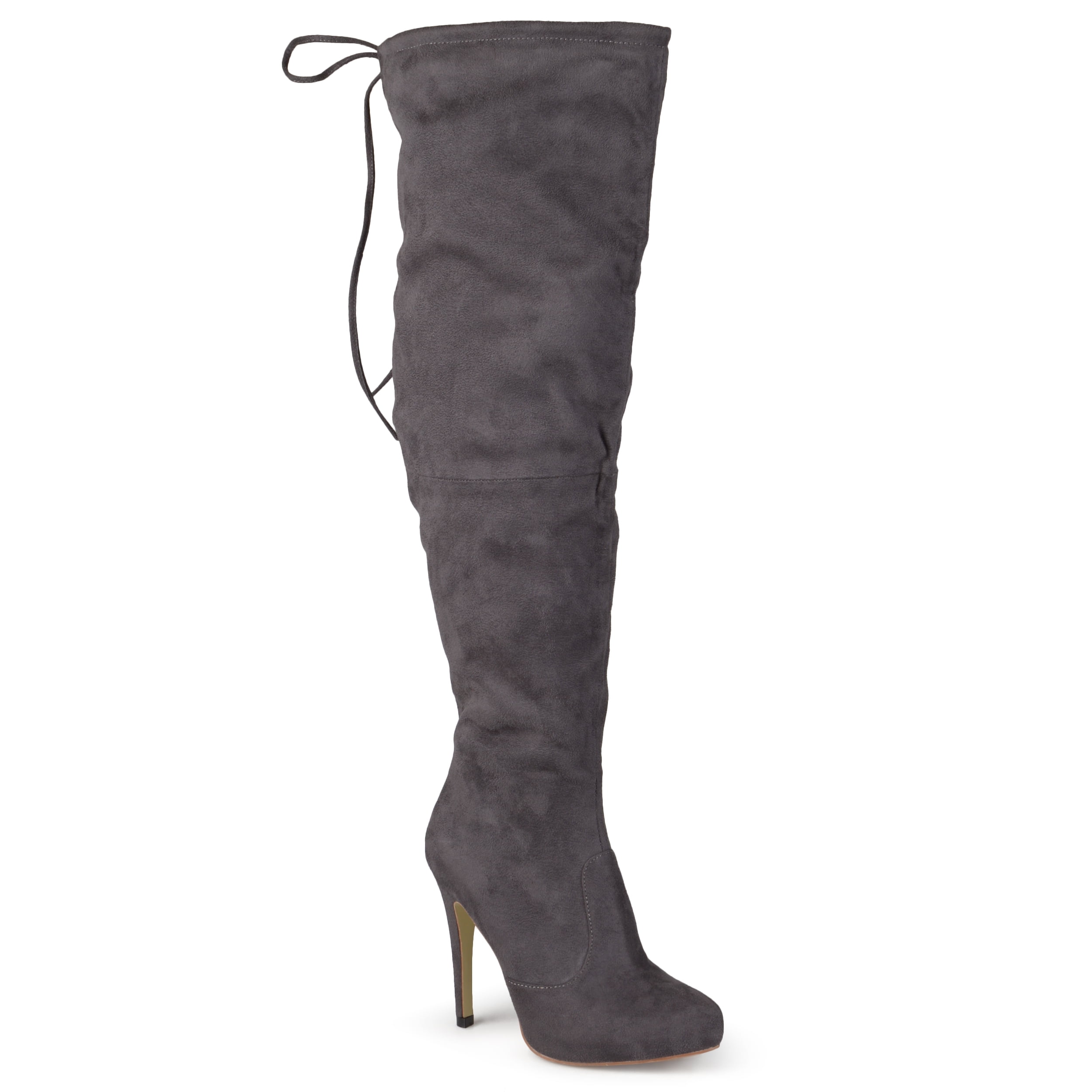 Brinley Co. Womens Wide Calf High Heel Overtheknee Boots