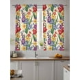 thumbnail image 4 of Sheer Curtains 72 inches Long, Colorful Irises Flowers Watercolor Plant Country Floral Light Filtering Sheer Window Curtains Rod Pocket Voile Drapes for Bedroom Living Room, 52"W x 72"L 2 Panels, 4 of 7