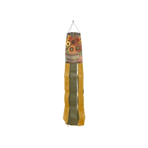 Briarwood Lane Hello Fall Floral Primitive Windsock Wind Twister 40x6 For Fall Wind Spinner