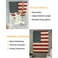 thumbnail image 3 of American Flag Tie Up Curtains for Window, Thermal Insulated Balloon Shade Adjustable Rod Pocket Curtains Valance Panels for Kitchen Bathroom Cafe 42 x 45 Vintage Red BlueUSA Flag, 3 of 6