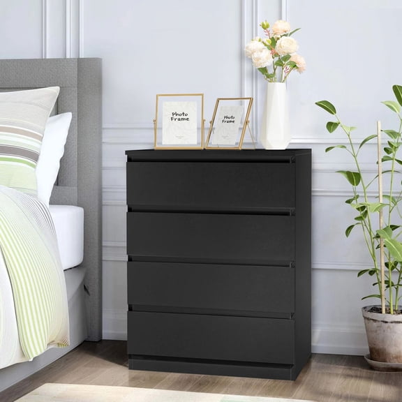 Wood Simple 4-Drawer Dresser, Black