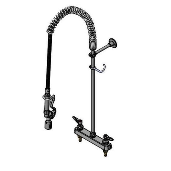 T And S Brass B-5120-Bj Pre-Rinse 8" Deck Mounted Food Service Faucet - Chrome