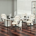 thumbnail image 6 of JONPONY Leather Office Chair, Big and Tall Office Chair 400LBS Wide Seat Ergonomic Computer Desk Chair High Back Executive Leather Chair Adjustable Task Chair, White, 6 of 8