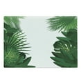 thumbnail image 1 of Leaf Cutting Board, Exotic Fantasy Hawaiian Tropical Palm Leaves Floral Graphic Art Print, Decorative Tempered Glass Cutting and Serving Board, Large Size, Green White, by Ambesonne, 1 of 1