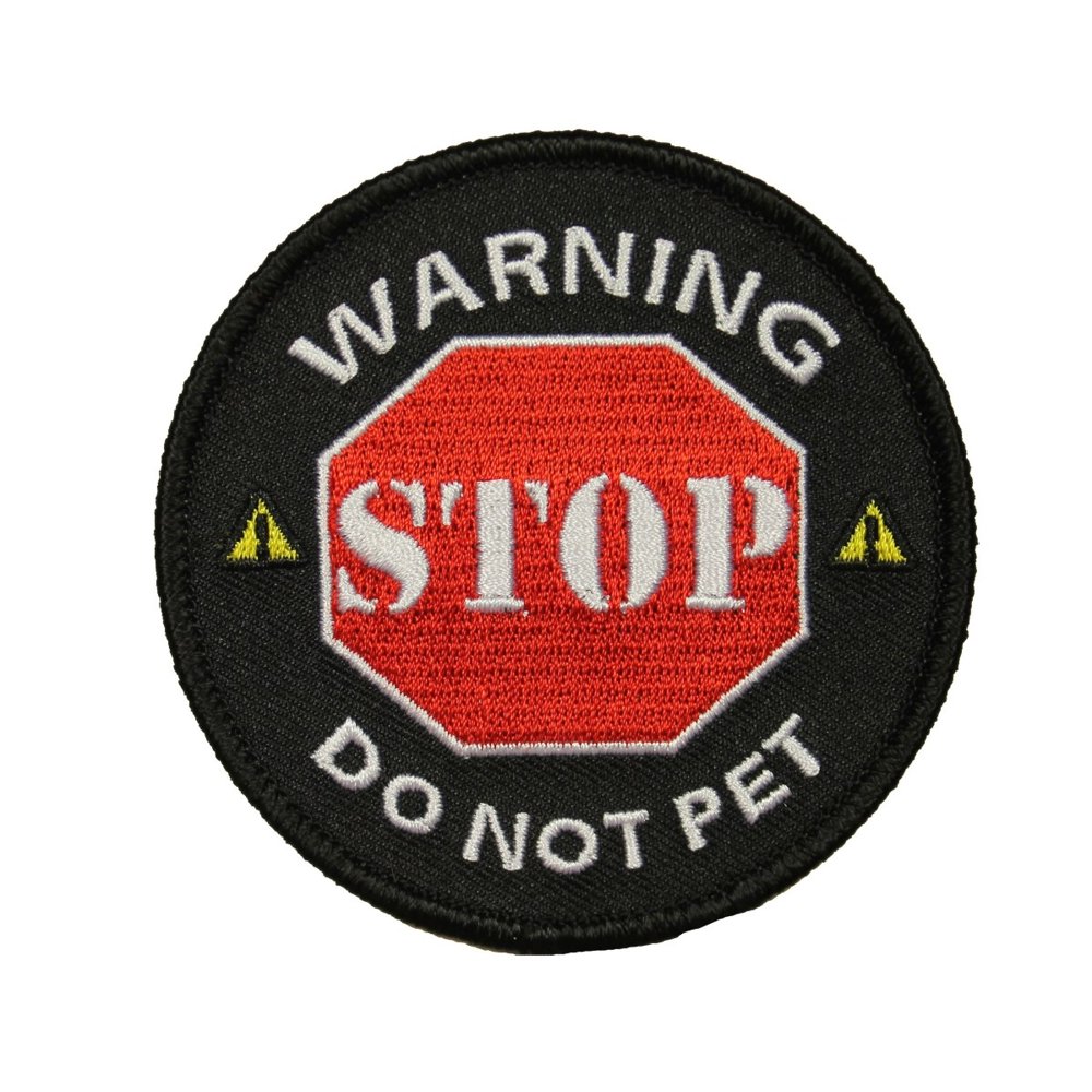 Warning Stop Do Not Pet Patch Service Dog Badge Embroidered Iron On