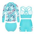 iEFiEL Kids Girls 4Pcs Swimming Costume Tankini Bikini Swimsuit Rash
