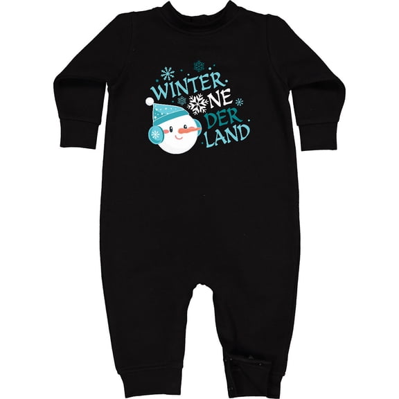 Inktastic Iwinter One-derland First Birthday with Snowman Baby Fleece Romper